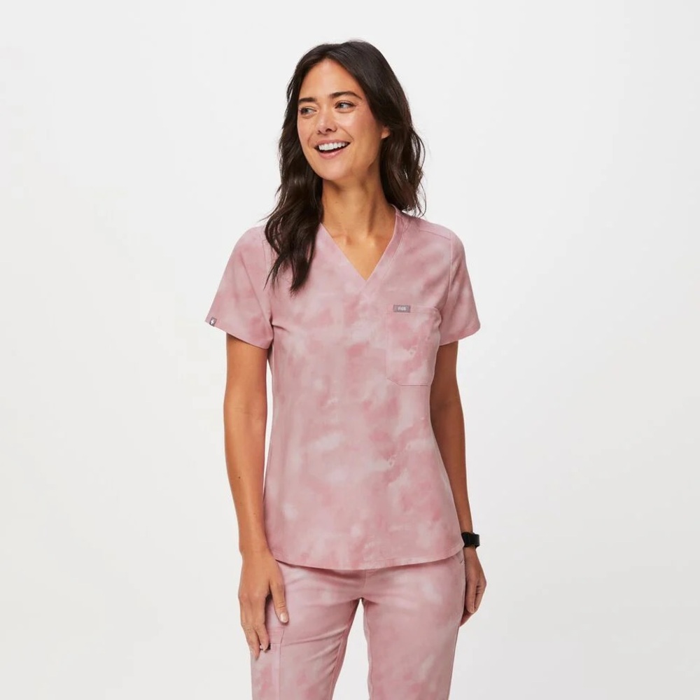 Figs Marbled Rose Scrub Set